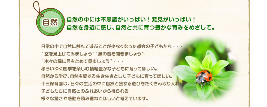 食育と自然を柱に子どもたちの『生きる力」を育みます！